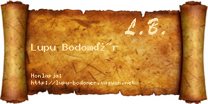 Lupu Bodomér névjegykártya